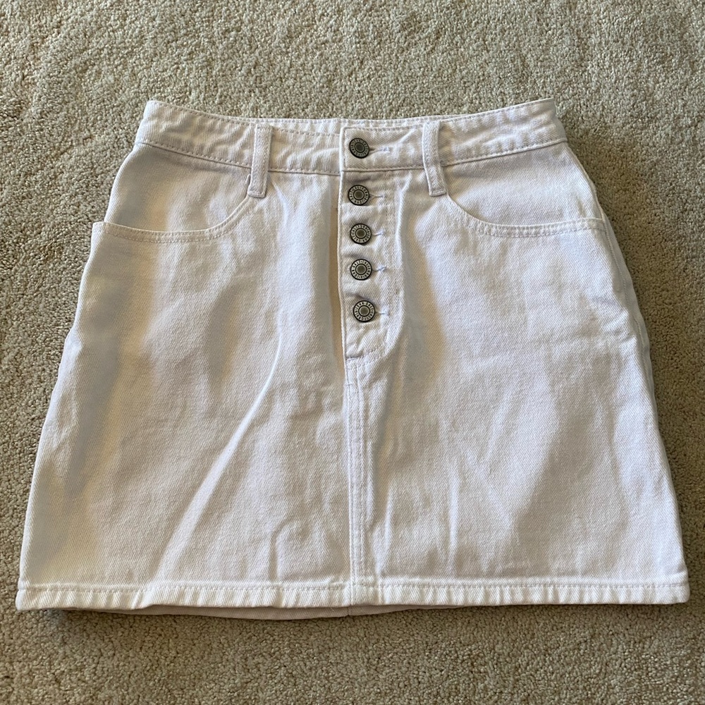 Brandy Melville White Denim Mini Skirt